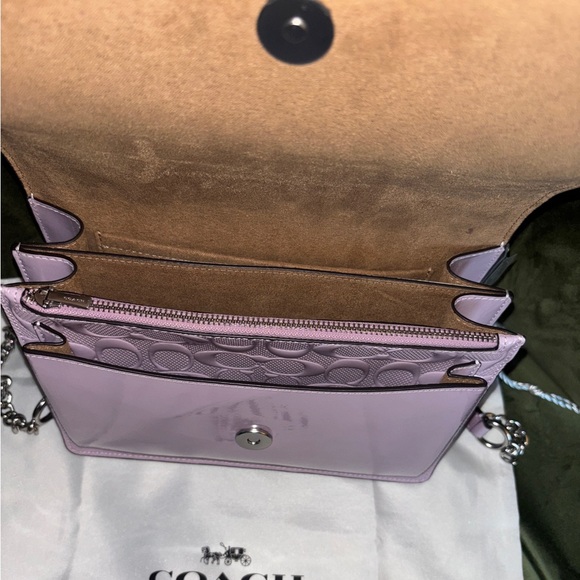 NWT Coach Klare Crossbody Lilac Embossed Signature Chain Shoulder Bag - Picture 8 of 11